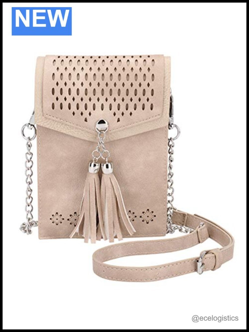 Small Crossbody Bag with Tassel PU Leather Phone Purse Wallet